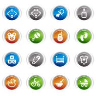 Glossy Buttons - Baby icons