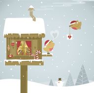 Christmas party of the robins family at home
