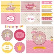 Baby Shower Bunny Party Set - for design and scrapbook