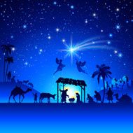 Christmas Nativity Scene with kings adoration group N2