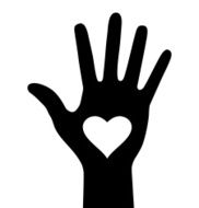 Hand with heart icon