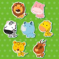 cute animal sticker set