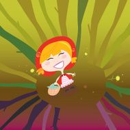Little Red Riding Hood in forest
