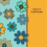 Holiday card or invitation with flower patchworks N2