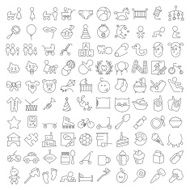 Baby linear icons set