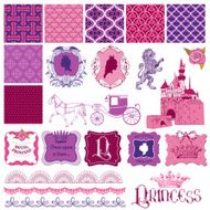 Scrapbook Design Elements - Princess Girl Birthday Set N3