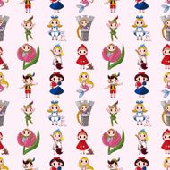 cartoon story people seamless pattern N6