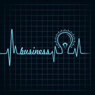 heartbeat make business word and light-bulb N2