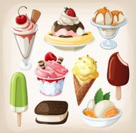 Set of colorful tasty isolated ice cream N2