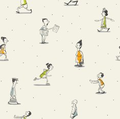 People seamless pattern- drawing