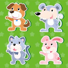 Cute animal stickers N29