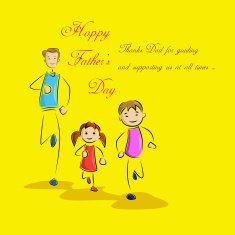 Father's Day Background with father and kids N7