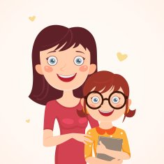 Mother and clever daughter
