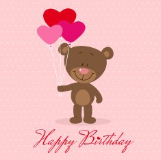 Little bear with heart balloons N2