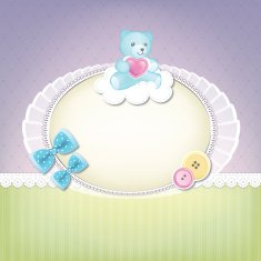 Cute Tulle Baby Frame with Bear Buttons and Bows