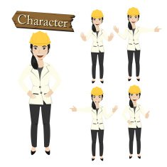 Engineer character set vector N9