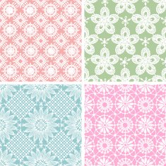 Lace seamless pattern Multi Colored Backgrounds Set
