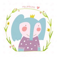 Elephant princess with floral wreath