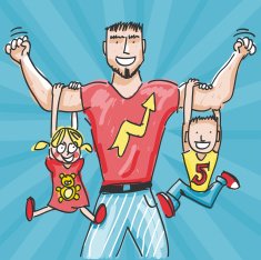 Hero dad with children