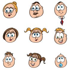 Avatar faces of the family - color