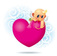 Lazy pink love cupid