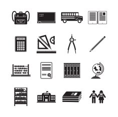 School icons set N3