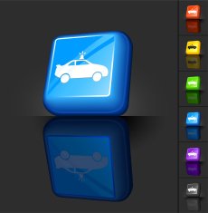 Blue police car 3D icon