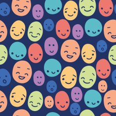 Funny faces seamless pattern background