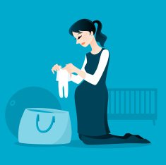 Pregnant Lady Packing Her Hospital Bag
