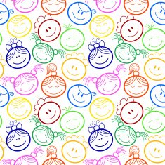 Seamless pattern with children's faces
