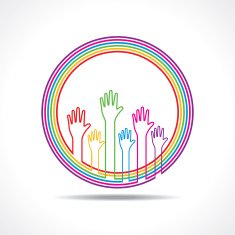 Colorful hand background stock vector