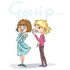 Two girls gossiping about something