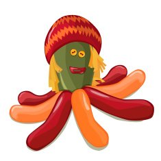 Cute octopus vector