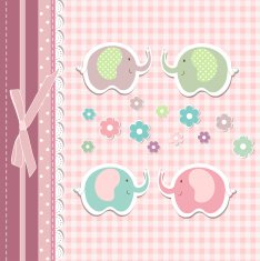 Beautiful baby greeting card vector N3