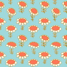 Flourish seamless drawn pattern Camomiles