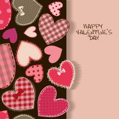 Love greeting card with heart patchworks