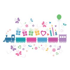 happy birthday train greeting card N2