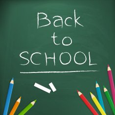 Back to school written on blackboard