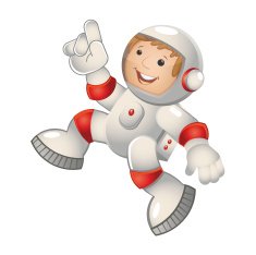 Child astronaut jumping