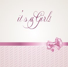 Baby girl announcement card N62