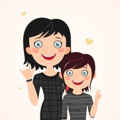 Rocker mother and daughter