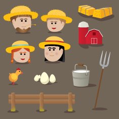 Old school farming icons