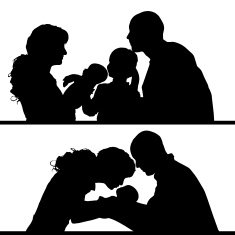 Vector silhouette of family N493