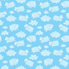 Seamless pattern with cute sheep and clouds N6