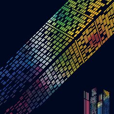 abstract colorful stripe pattern with black background