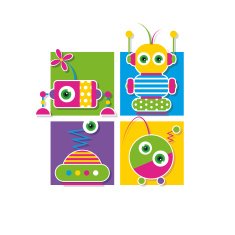 cute robots collection greeting card N5