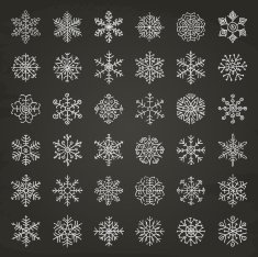 Winter Snow Flakes Doodles N3