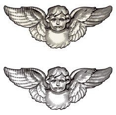 Cherub Angel Engraving