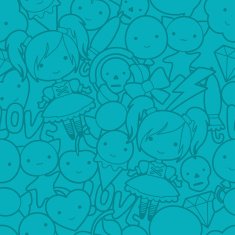 Seamless kawaii child pattern with cute doodles N13