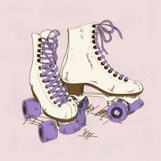 Illustration with retro roller skates N2